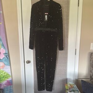 Black Sequin Jumpsuit